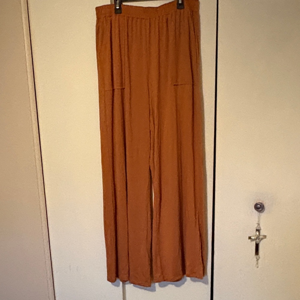 Rust Wide-Leg Pants